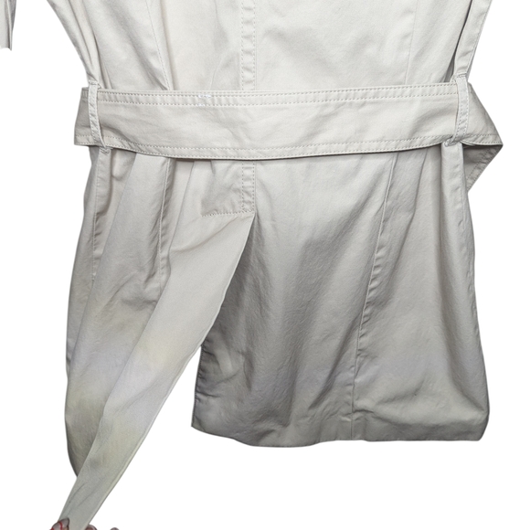 Banana Republic Womens Khaki Classic Double Breasted Belted Trench Coat Medium - Picture 10 of 14